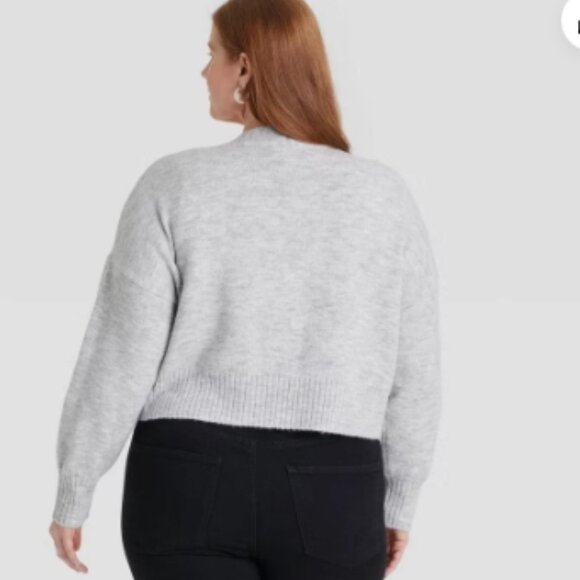 Ava & Viv Heather Gray Embellished Cardigan  NWT size 3X - Picture 3 of 5